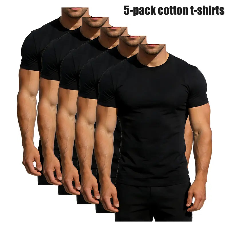 5-Pack Heavyweight Men's Short Sleeve T-Shirt