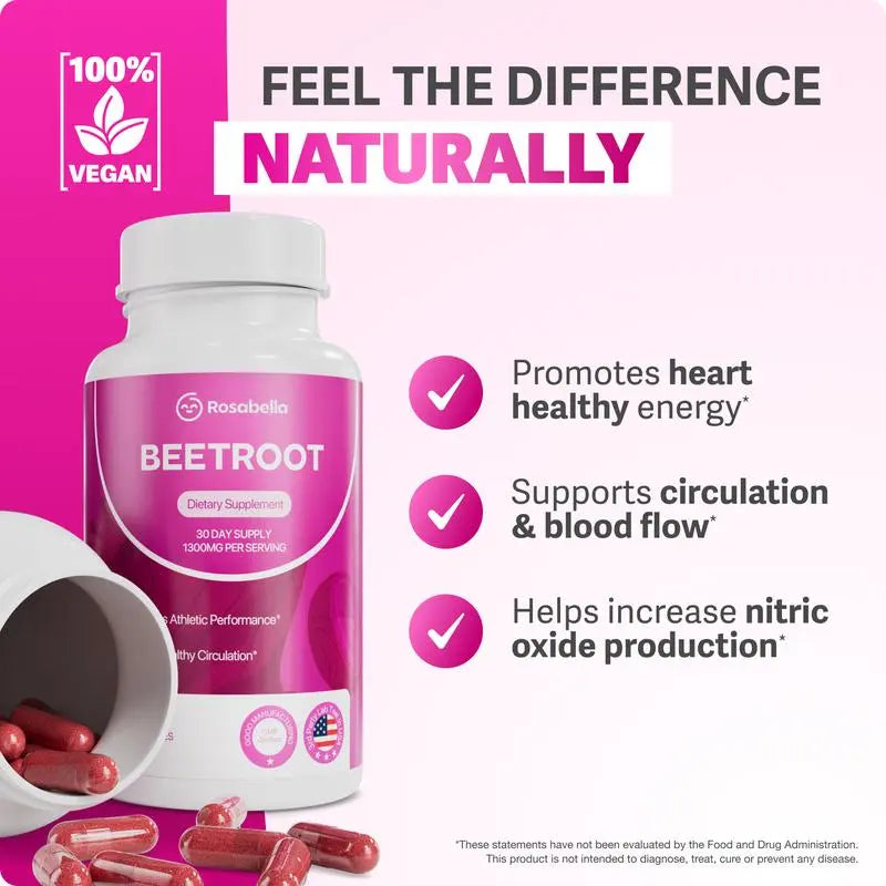 3 Pack of Rosabella Organic Beetroot Capsules