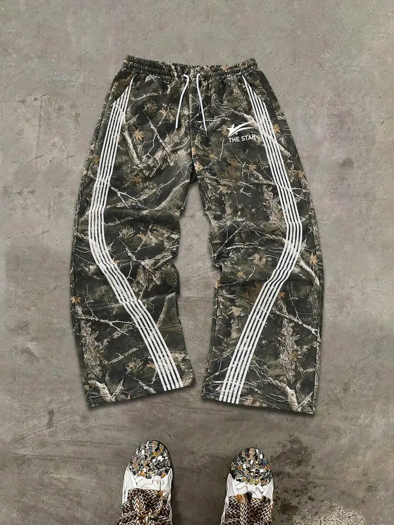 Men's Camo Print Straight Leg Sweatpants