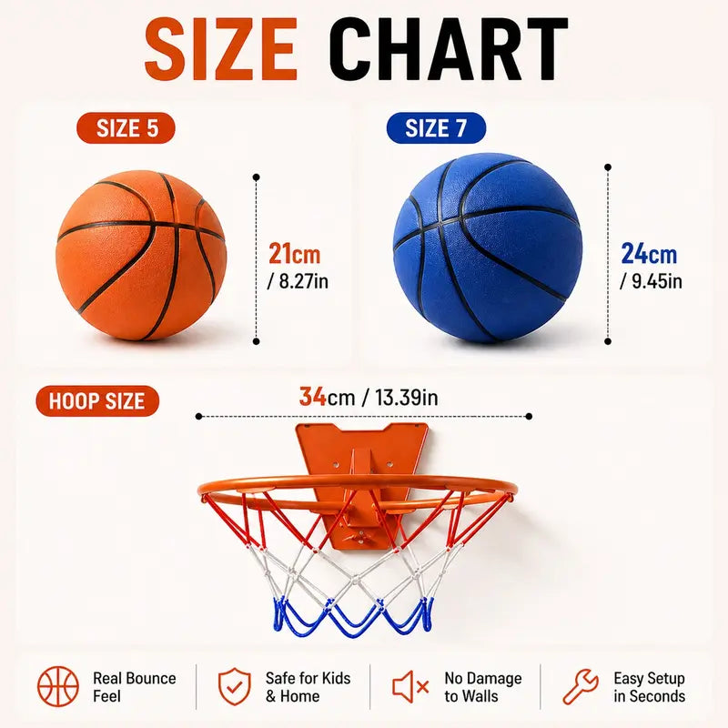 Silent Basketball Indoor Hoop Set.