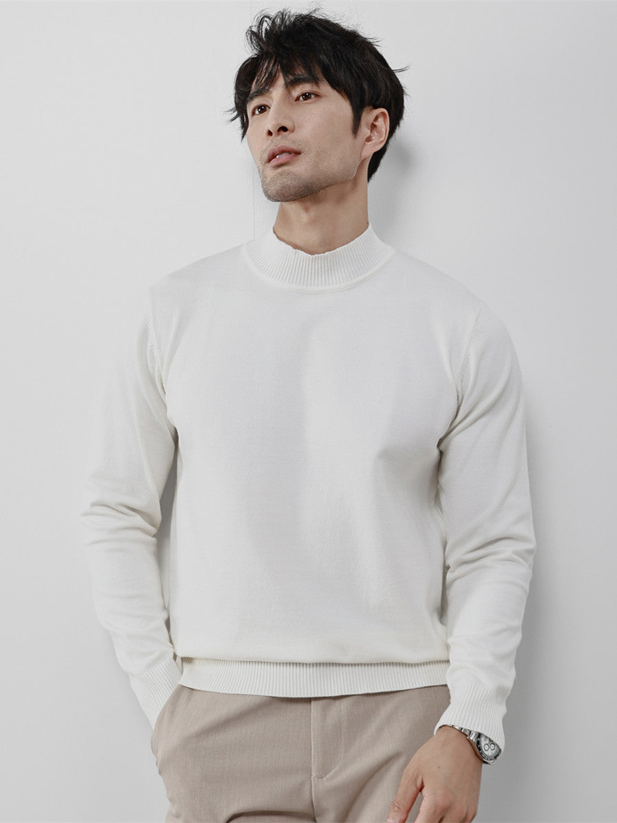 Winter New Arrival Slim-Fit Stretch Mock-Neck Knitted Sweater