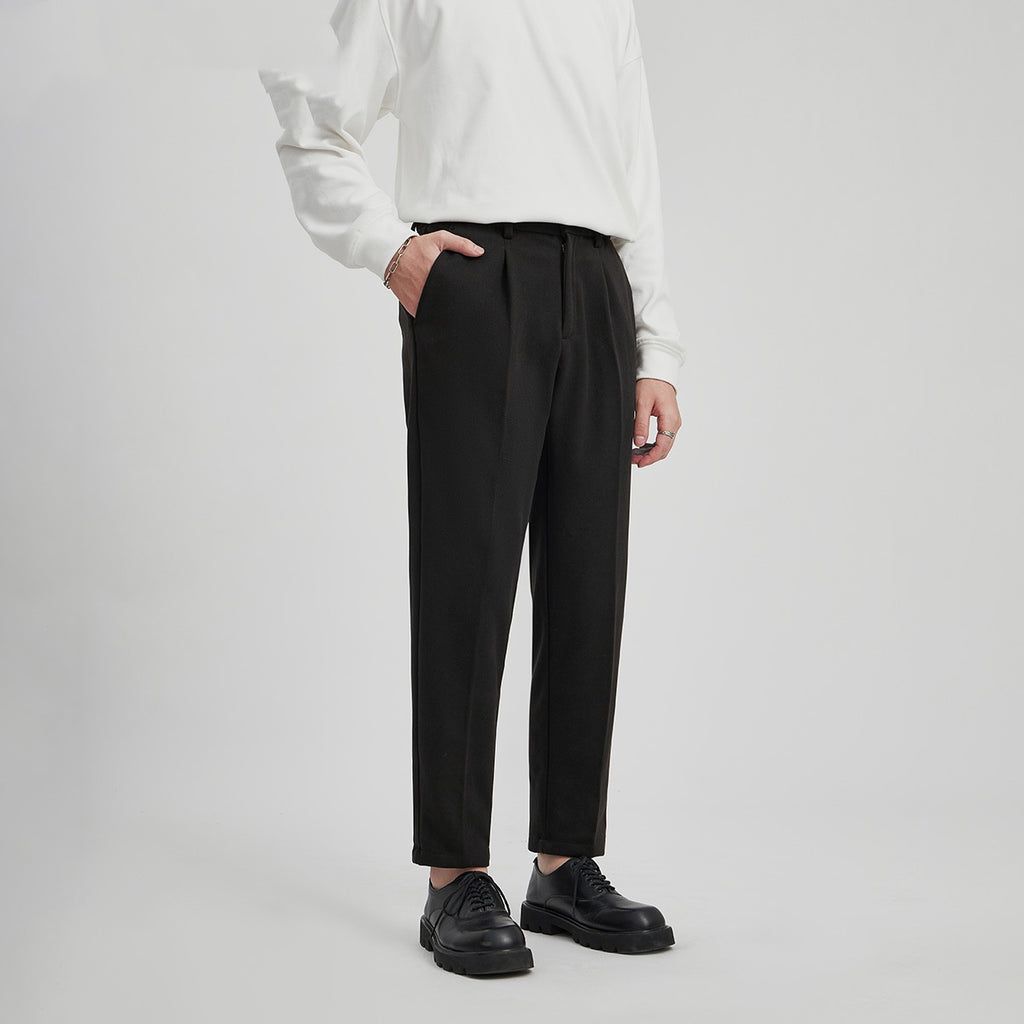 Men's AutumnWinter Straight-Leg High-End Trendy Business-Casual Suit Pants