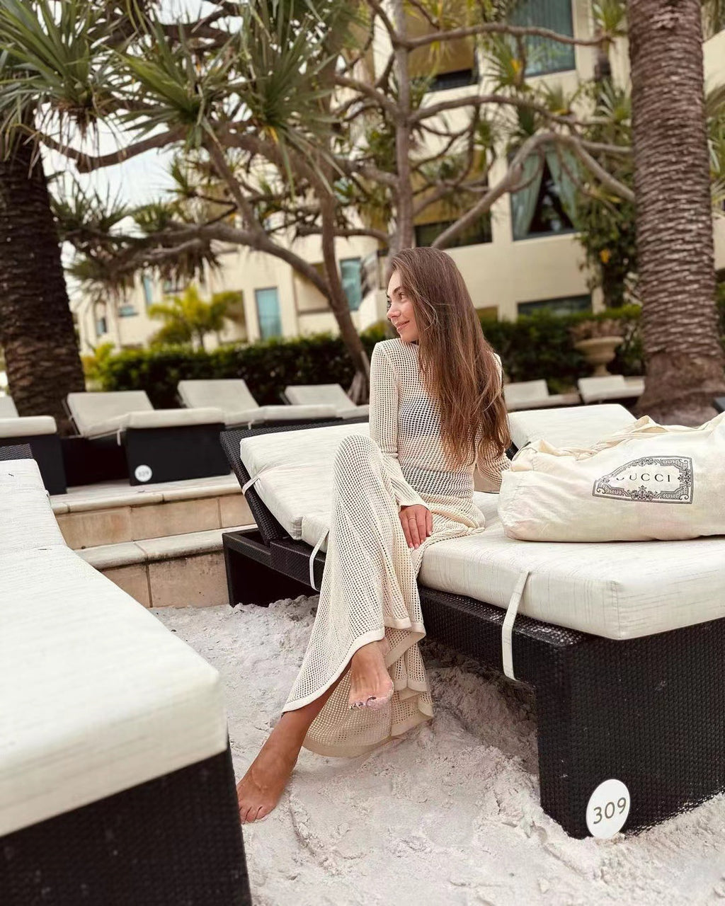 Hollow Out Long Dress Blouse Summer Woman