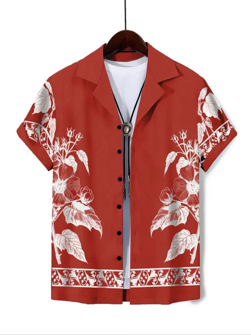 Men's Floral Print Short Sleeve Shirt